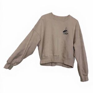 Abercrombie & Fitch Beige Crewneck Crop Pullover